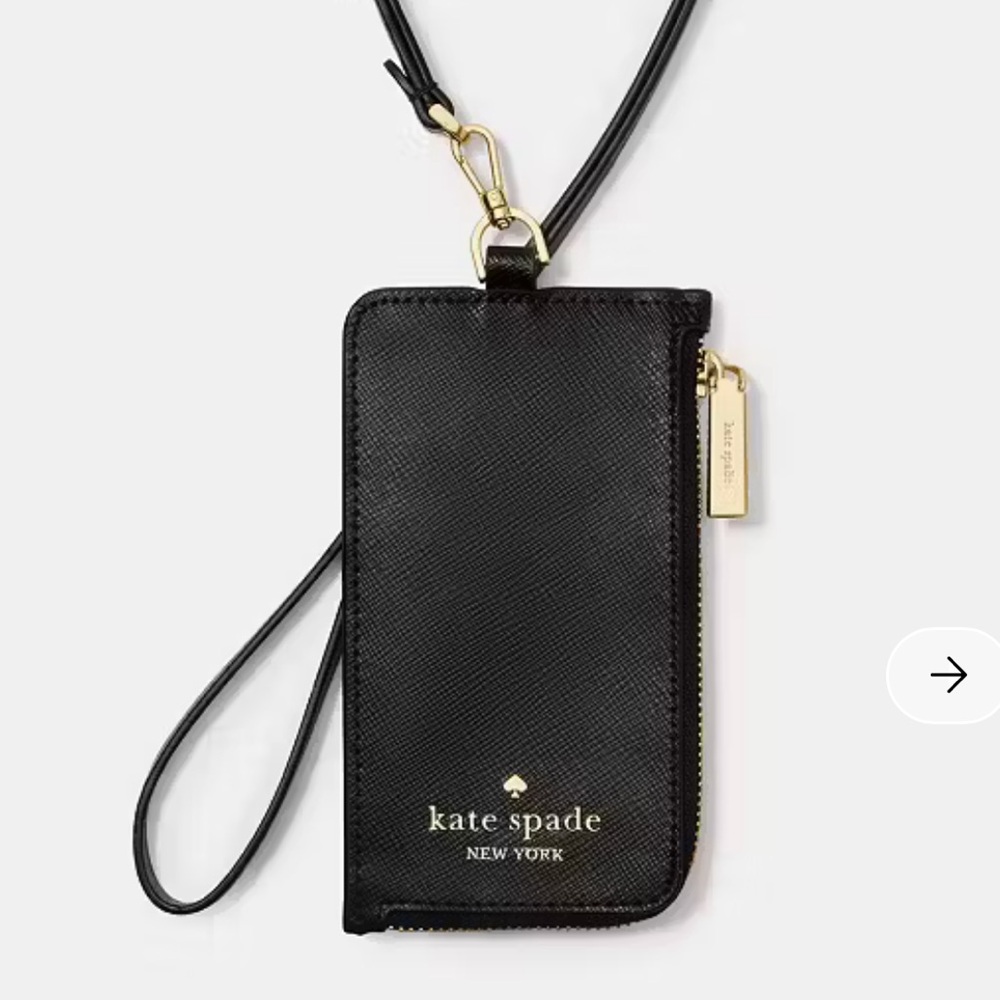 Kate Spade Card Case Lanyard Saffiano Leather Black NWT - Picture 16 of 16